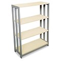 Linea Italia Trento Line Three-Shelf Bookcase; 31-1/2W x 11-5/8D x 43-1/4H, Oatmeal (AZERTY20194)