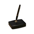 Dacasso A1025 Leather Single Pen Stand with Gold Trim; Black (DCSS212)