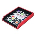 Dacasso A7401 Letter Tray Genuine Top; Grain Red Leather/Black Felt Bottom (DCSS270)