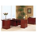 Lorell LLR90004 Bow Front Desk, Left Pedestal, 72in.x34in.x29in., Mahogany