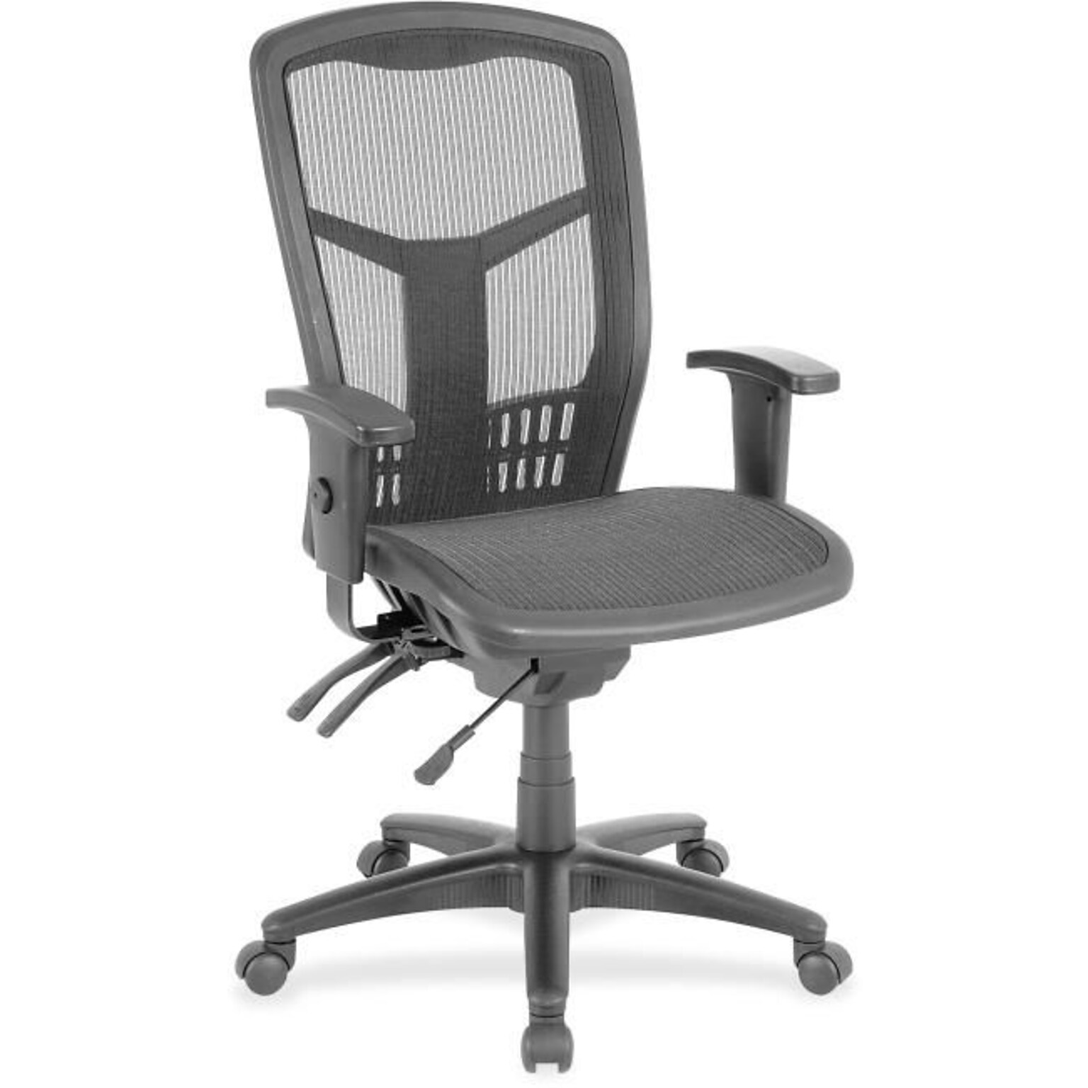 Lorell Executive Mesh High-Back Swivel Office Chair, 28.5W x 28.5D x 45H, Black (LLR86905)