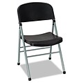 Bridgeport Endura Series Molded Folding Chair; Platinum Frame/Black Back/Seat, 4/Carton AZERTY18352