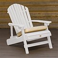 Highwood Synthetic Wood Folding and Reclining King-Size Adirondack Chair; White, HGWD105