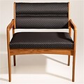 Wooden Mallet DWBA3;1DMOAS Valley Bariatric Guest Chair in Medium Oak , Arch Slate