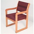 Wooden Mallet Vinyl Valley Guest Chair in Light Oak; Wine (WDNM513)