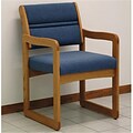 Wooden Mallet Valley Guest Chair in Medium Oak/Powder Blue (WDNM517)