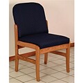 Wooden Mallet DW10;1MHWB Prairie Armless Guest Chair in Mahogany , Watercolor Blue