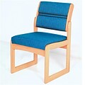 Wooden Mallet Valley Armless Guest Chair in Light Oak/Powder Blue (WDNM699)