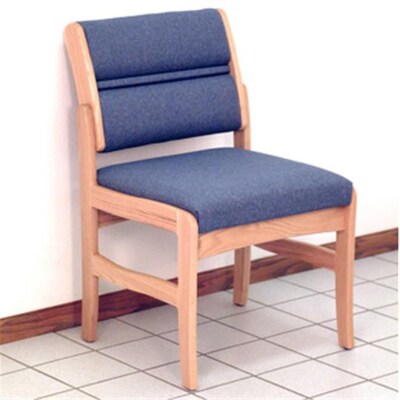 Wooden Mallet Armless Guest Chair Light Oak Blue Valley WDNM940