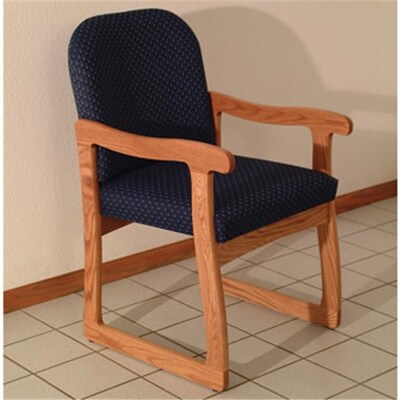 Wooden Mallet Prairie Guest Chair in Mahogany/Leaf Blue (WDNM1270)