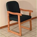 Wooden Mallet Prairie Guest Chair in Medium Oak; Arch Green, WDNM1285