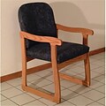 Wooden Mallet Prairie Guest Chair in Medium Oak; Watercolor Blue (WDNM1300)
