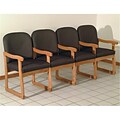 Wooden Mallet Prairie Four Seat Chair with Center Arms; Light Oak, Watercolor Earth, WDNM1441