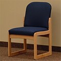 Wooden Mallet Prairie Armless Guest Chair in Light Oak/Arch Blue (WDNM1484)