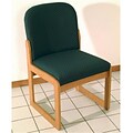 Wooden Mallet Prairie Armless Guest Chair; Medium Oak, Arch Green, WDNM1525