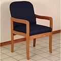 Wooden Mallet Prairie Guest Chair; Blue and Mahogany WDNM1754