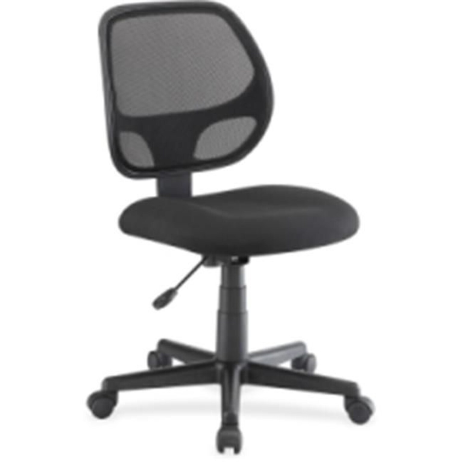 Lorell Multi-Task Armless Office Chair, 23.3W x 26.5D x 39H, Black (LLR82095)