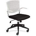 Lorell Plastic Back Task Chair, Fabric White Seat, Plastic White Back, 24 x 24 x 35.3 Overall Dimension