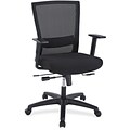 Lorell RTL156501 Fabric Ergonomic High-Back Mesh Chair, Adjustable Arms, Black