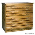 SMI Flat File Bookshelf; Medium Oak with Steel Drawer Guide (ALV35811)