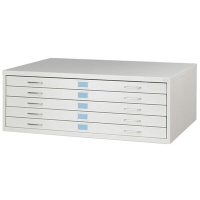 Alvin 4996W Five Drawer Flat File ; White