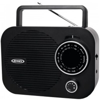 Jensen Portable AM/FM Radio with Auxillary Input OCI9732, Black