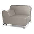 OFM Serenity Right Arm Lounge Chair w/Electrical Outlet & Bronze Tablet, Taupe Seat/Chrome Legs