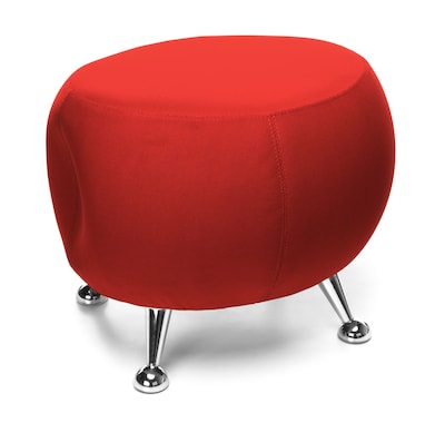 OFM Jupiter Series Fabric Ball Stool, Red with Chrome Finish (2001-2312)