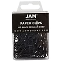 JAM PAPER Standard 1 Paper Clips, Black, 1/Pack (218375)