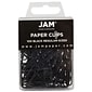 JAM PAPER Standard 1" Paper Clips, Black, 1/Pack (218375)