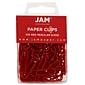 JAM Paper® Colored Standard Paper Clips, Small 1 Inch, Red Paperclips, 3 Packs of 100 (2185200B)