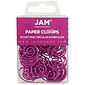 JAM Paper® Vinyl Circular Colored Papercloops, Round Paper Clips, Hot Pink , 50/Pack (2187136)