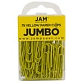 JAM Paper Jumbo Paper Clips, Yellow, 3 Packs of 75 (42182236B)