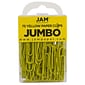 JAM Paper® Vinyl Colored Jumbo Paper Clips, Large, Yellow, 75/Pack (42182236)