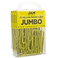 JAM Paper Jumbo Paper Clips, Yellow, 75/Pack (42182236)