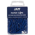 JAM Paper Small Paper Clips, Dark Blue, 3 Packs of 100 (42186868B)