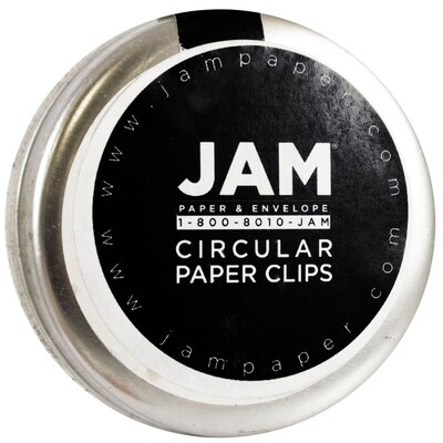 JAM Paper Circular Small Paper Clips, Silver, 50/Pack (321814885)