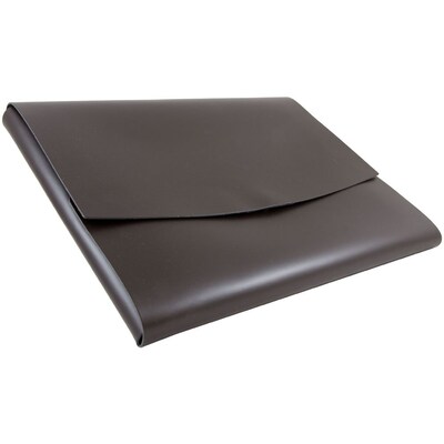 JAM Paper® Italian Leather Portfolio With Snap Closure, 10 1/2 x 13 x 3/4, Dark Brown, Sold Individually (2233317451)