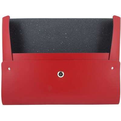 JAM Paper Leather Portfolio Case with Snap Closure, Red, 12/Carton (2233317453B)