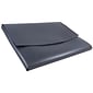 JAM Paper® Italian Leather Portfolios With Snap Closure, 10 1/2 x 13 x 3/4, Navy Blue, 12/Pack (2233320840B)