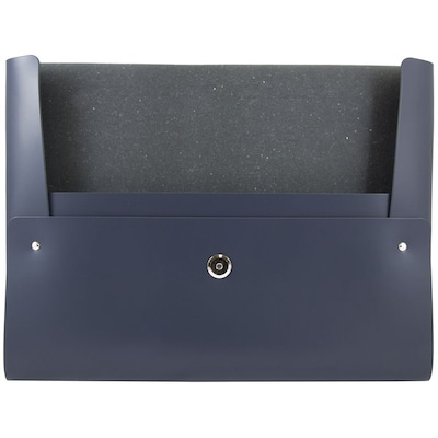 JAM Paper® Italian Leather Portfolios With Snap Closure, 10 1/2 x 13 x 3/4, Navy Blue, 12/Pack (2233