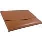 JAM Paper® Italian Leather Portfolios With Snap Closure, 10 1/2 x 13 x 3/4, Brown, 12/Pack (2233320843B)