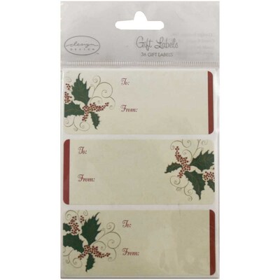 JAM Paper® Christmas Gift Label To/From Stickers, 4 x 3, Ivory, 24 Labels/Pack (3267215456)