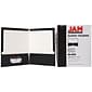 JAM Paper® Laminated Two-Pocket Glossy Presentation Folders, Black, Bulk 50/Box (385GBLC)