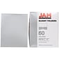 JAM Paper® Laminated Two-Pocket Glossy Presentation Folders, Silver, 25/Pack (385GSID)