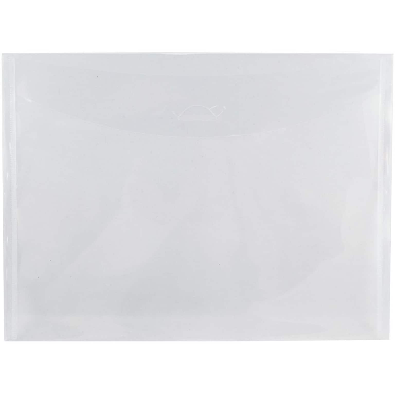 JAM Paper® Plastic Envelopes with Tuck Flap Closure, Letter Booklet, 8 7/8 x 12, Clear Poly, 12/Pack (459SCLEAR)