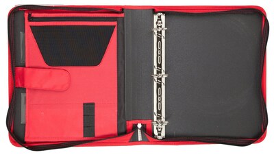 Five Star Tech 1 1/2 3-Ring Zipper Binders, Red (72206)