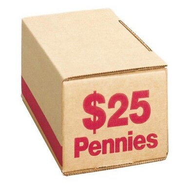 SecurIT Coin Box, Pennies, $25, Red, 50/Count (PMC61006)