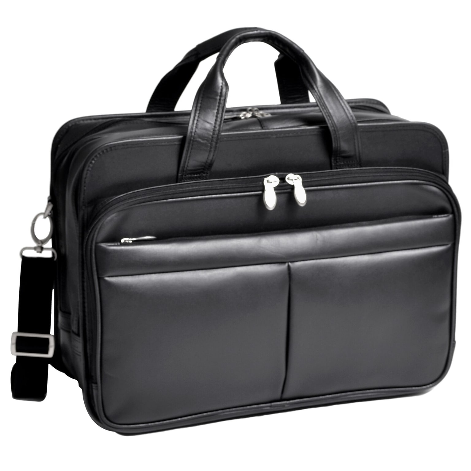 McKlein R Series Laptop Briefcase, Black Leather (83985)