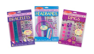 Melissa & Doug DYO Accessories Bundle - Bracelets, Headbands & Rings, 9.7 x 6.9 x 2.1, (2254)